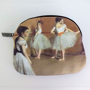 NEW GALLERIA Edgar Degas Ballet Lesson Cosmetic Makeup Bag Plastic Lined Dance